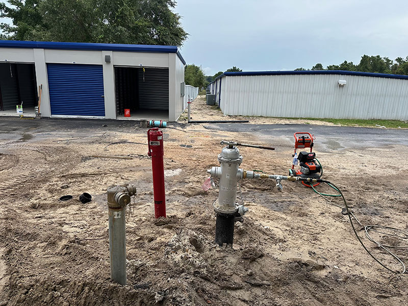 Okahumpka, FL water line installation for a self-storage client